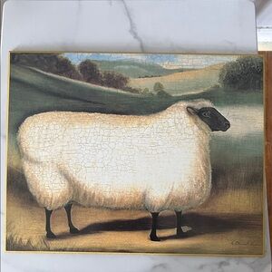 Vintage  art print by Alexandra Churchill Ship , sign , 14 x 12 inches long